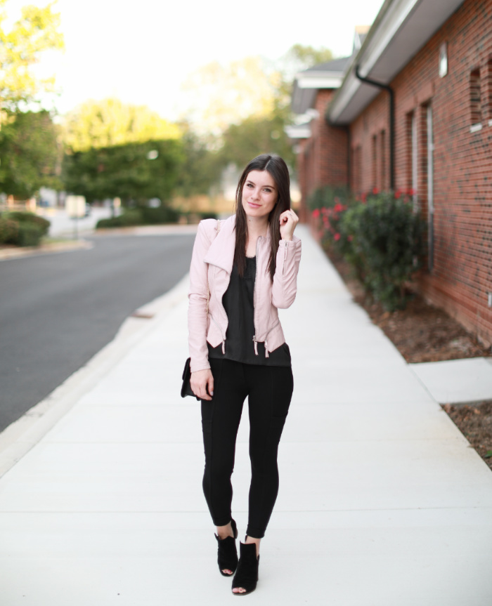 mrs. simply lovely Pink Leather Jacket