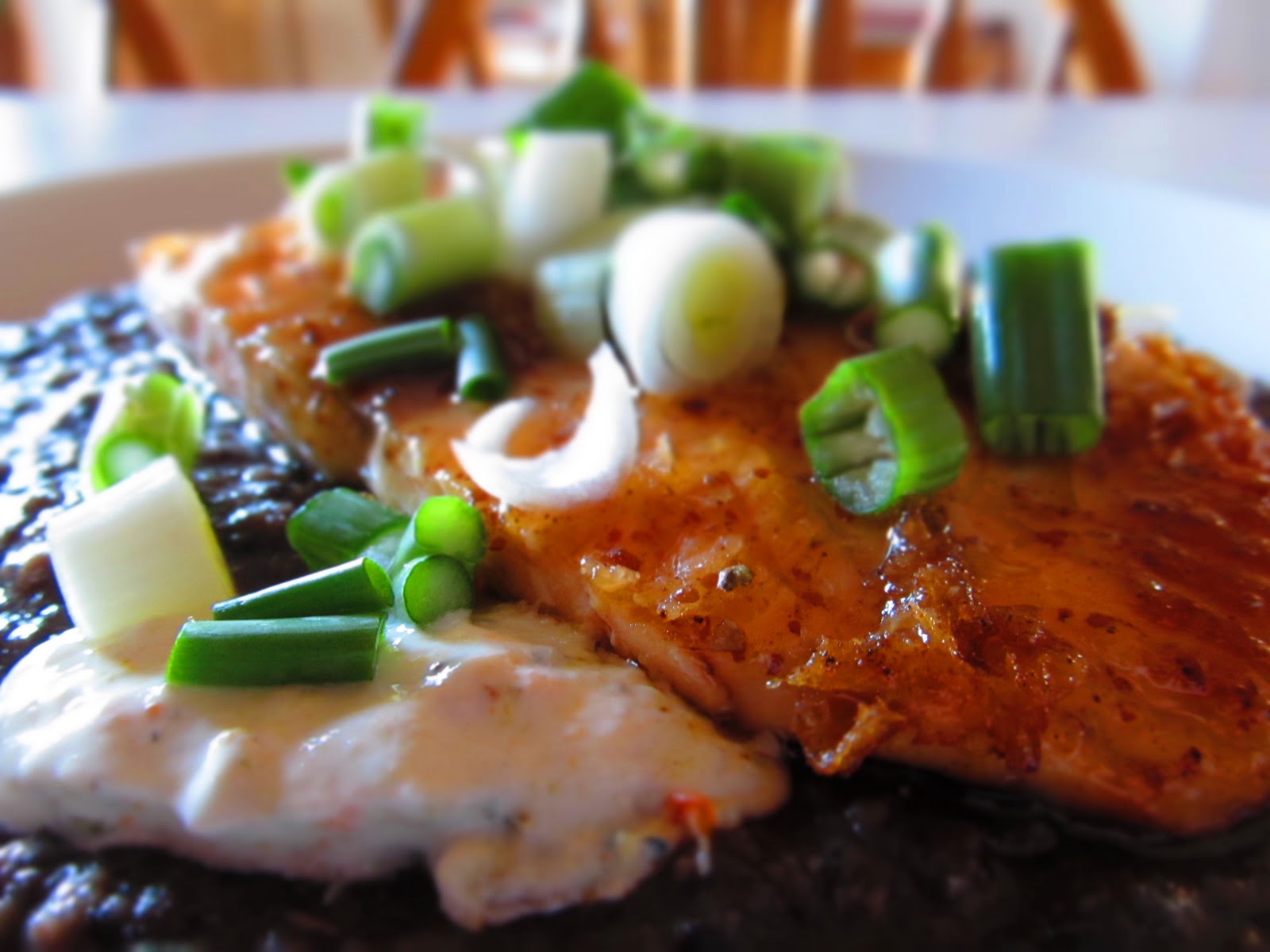 Kim's Cooking and Gardening RED CHILEHONEY GLAZED SALMON WITH BLACK