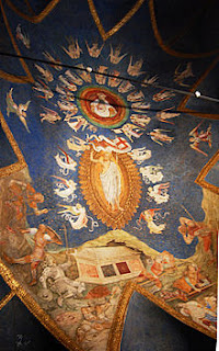 Part of the sumptuously decorated ceiling of the Ducal Chapel