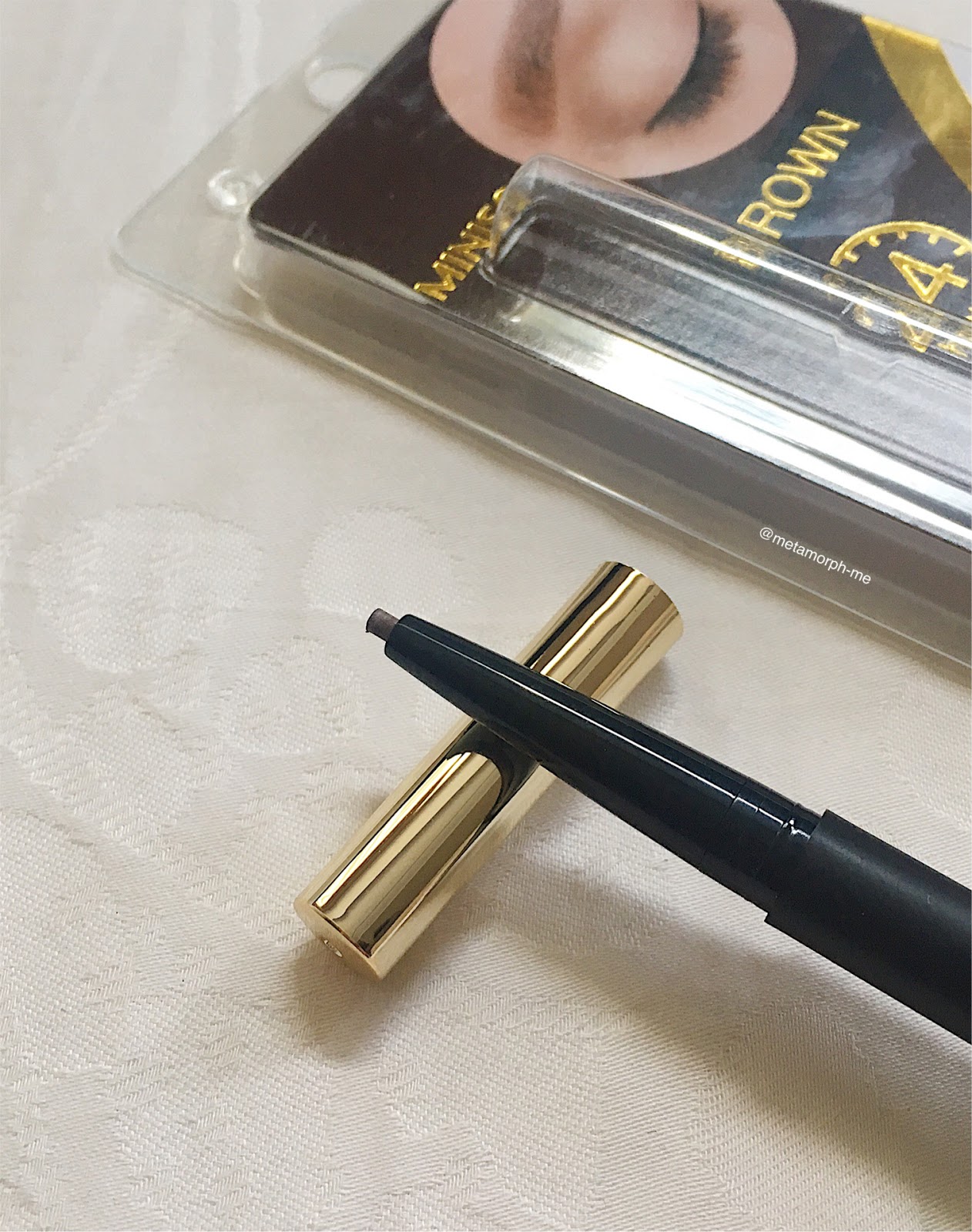 miniso 3 in 1 eyebrow pencil, brush and eyeliner metamorphme