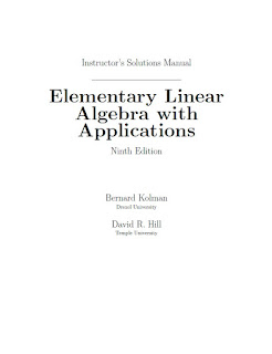 Instructor Solution Manual Elementary Linear Algebra with Application ,9th Edition