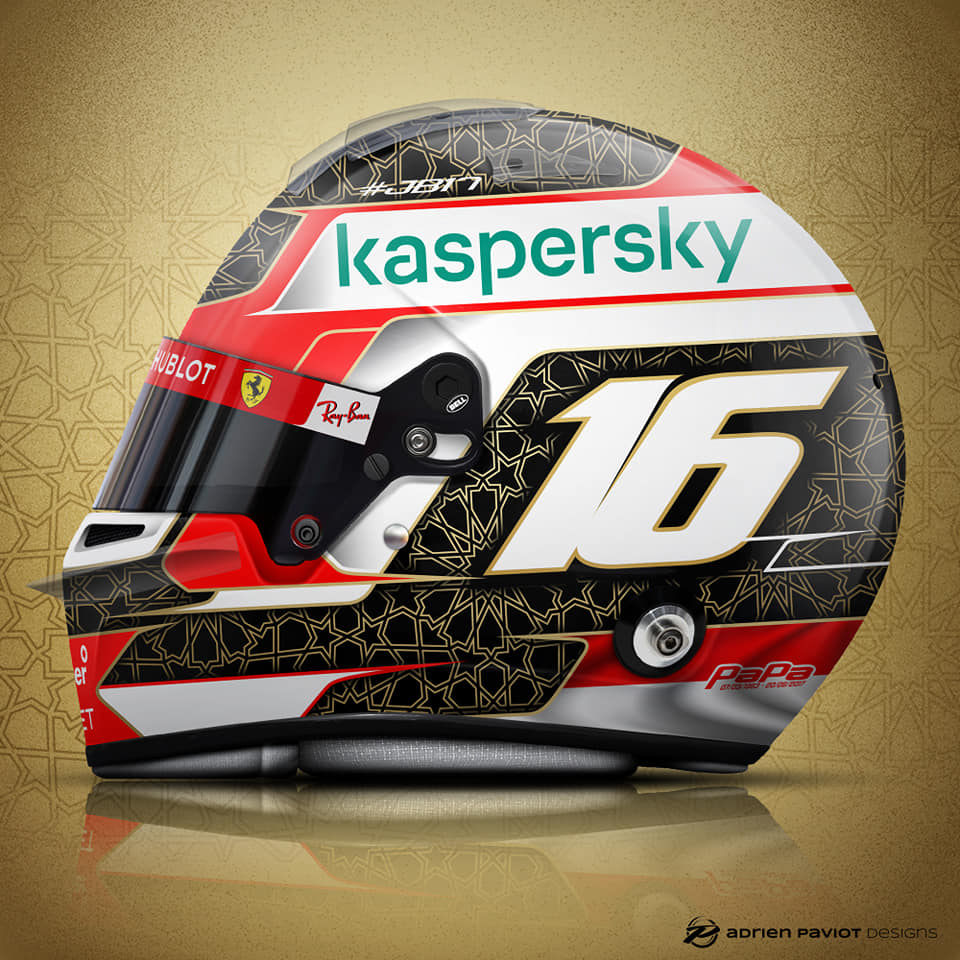 Racing Helmets Garage Bell HP77 C.Leclerc Bahrain 2020 by Adrien