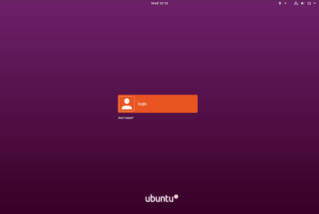 Ubuntu 18.10 Yaru login screen screenshot