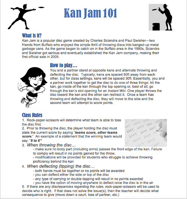 Mr. Redic's Physical Education Site Kan Jam 101