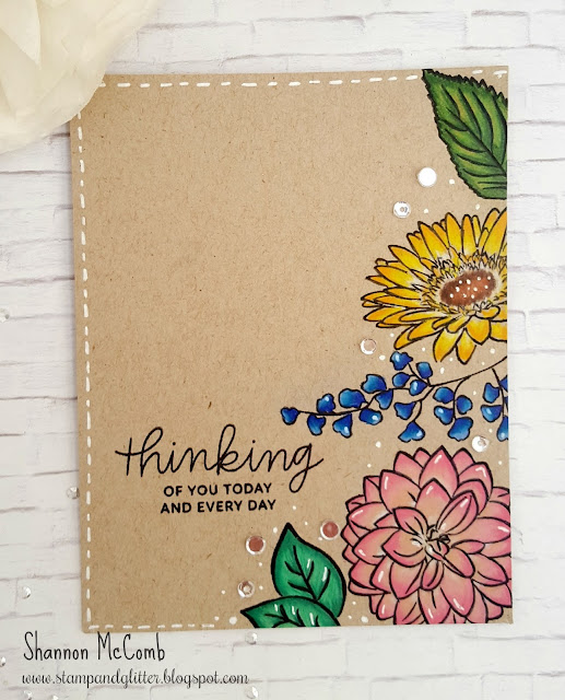 Stamp & Glitter Colored Pencils on Kraft Cardstock featuring Winnie