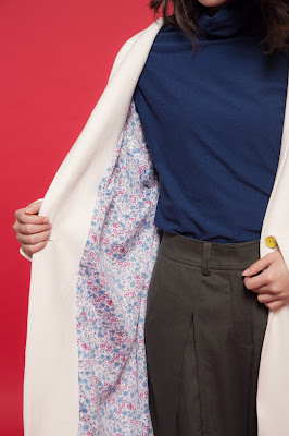 午後的費南雪有機棉長版外套-白起司