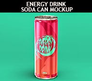 Energy drink can mockup