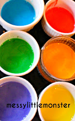 rainbow toast painted bread paint milk mixed purple messylittlemonster edible coloured recipe painting paints orange yellow