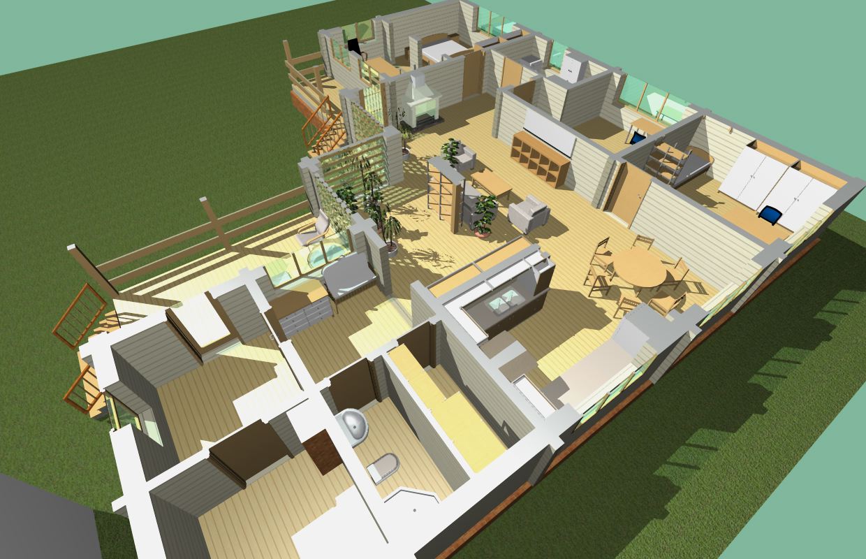 Проект дома углом