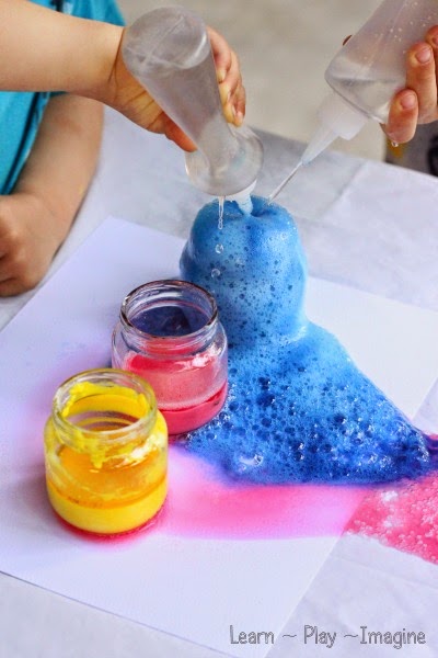 Erupting Color Mixing Art ~ Learn Play Imagine