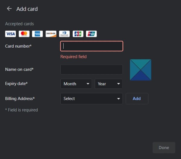 Agregar API de solicitud de pago con tarjeta