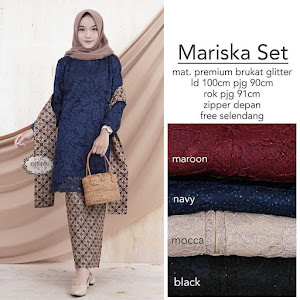 Kebaya Setelan Brukat Marissa Set Navy