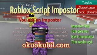 Roblox Script Impostor Kapıları Açın + Sahtekar Bulma, Tüm Görevleri Tamamla 2020