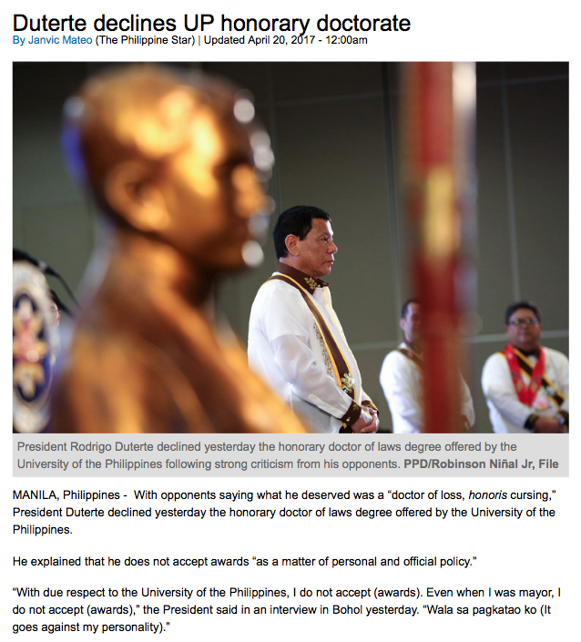 philippinefails on honorary degrees university degrees explained