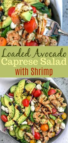 Loaded Avocado Caprese Salad with Shrimp - Ajib Recipe 2