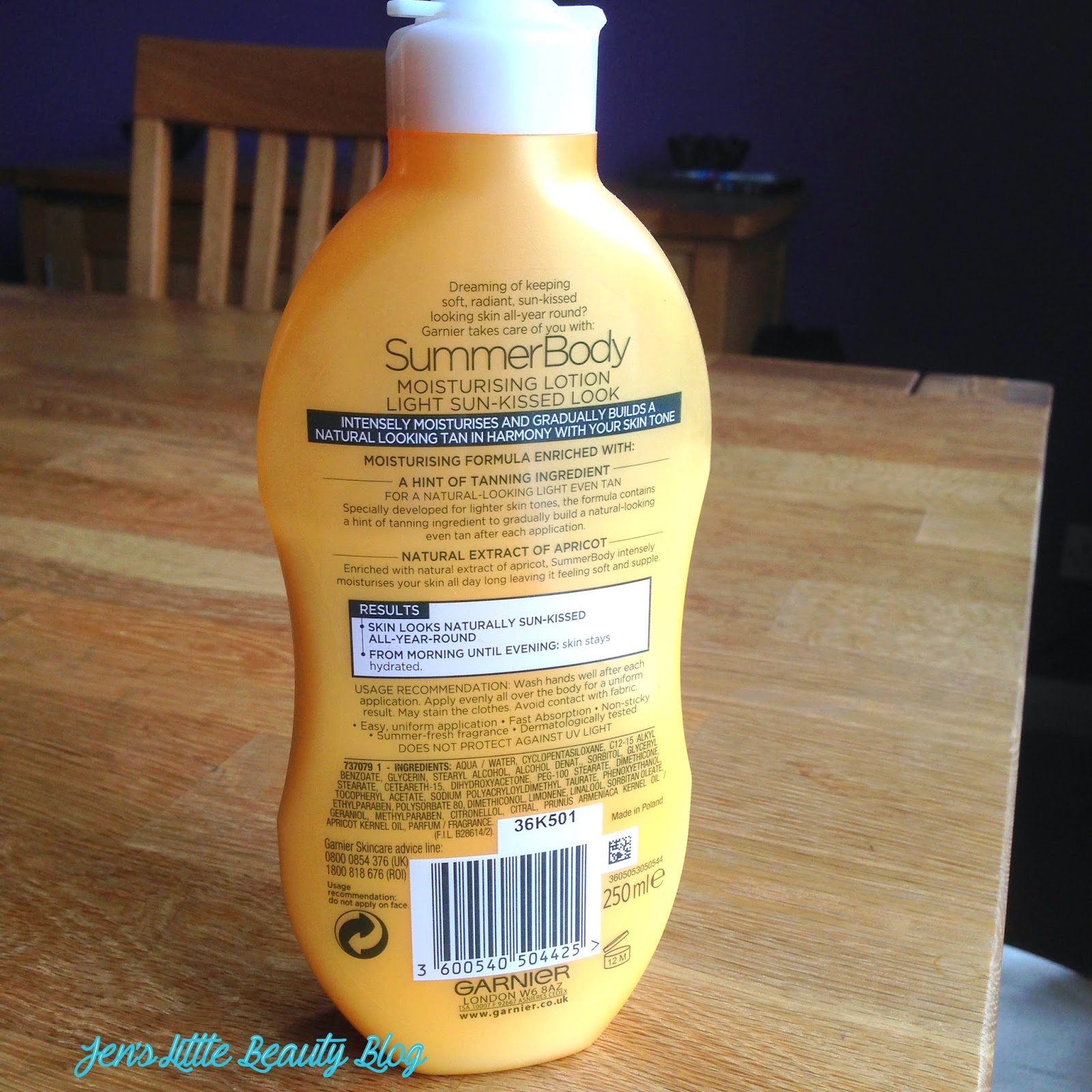 Jen's Little Beauty Blog Review Garnier Summerbody Moisturising