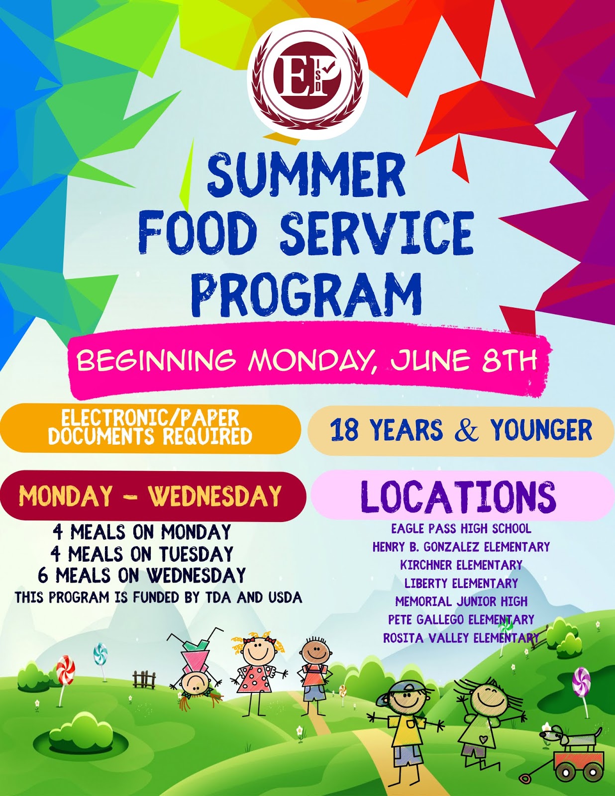 Eagle Pass ISD iVision EPISD Summer Food Service Program