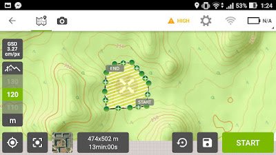 Pix2dcapture Map Screen opentopomap planned mission полетная миссия полета на фоне карты рельефа