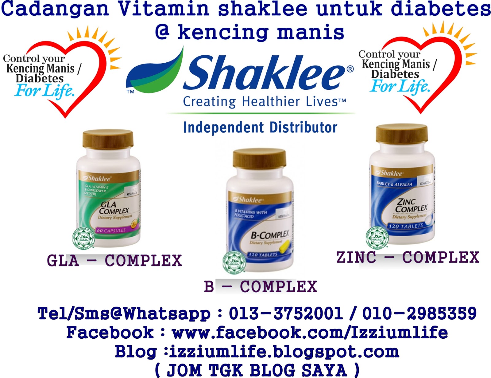 Izziumlife Cadangan Vitamin shaklee untuk diabetes @ kencing manis
