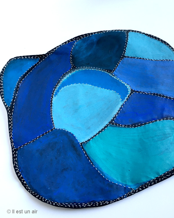 tableau textile bleu tableau textile bleu