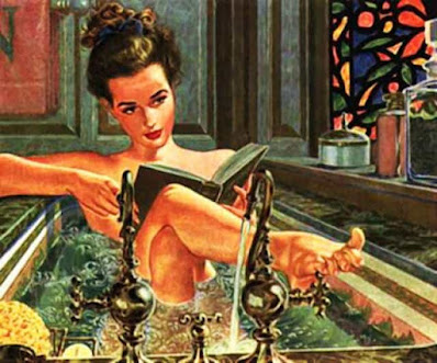 Woman in bath ritual sensual bathing