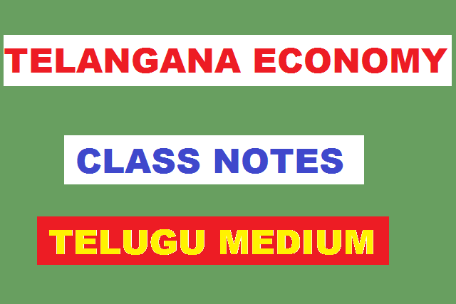 TELANGANA ECONOMY CLASS NOTES IN TELUGU MEDIUM PDF