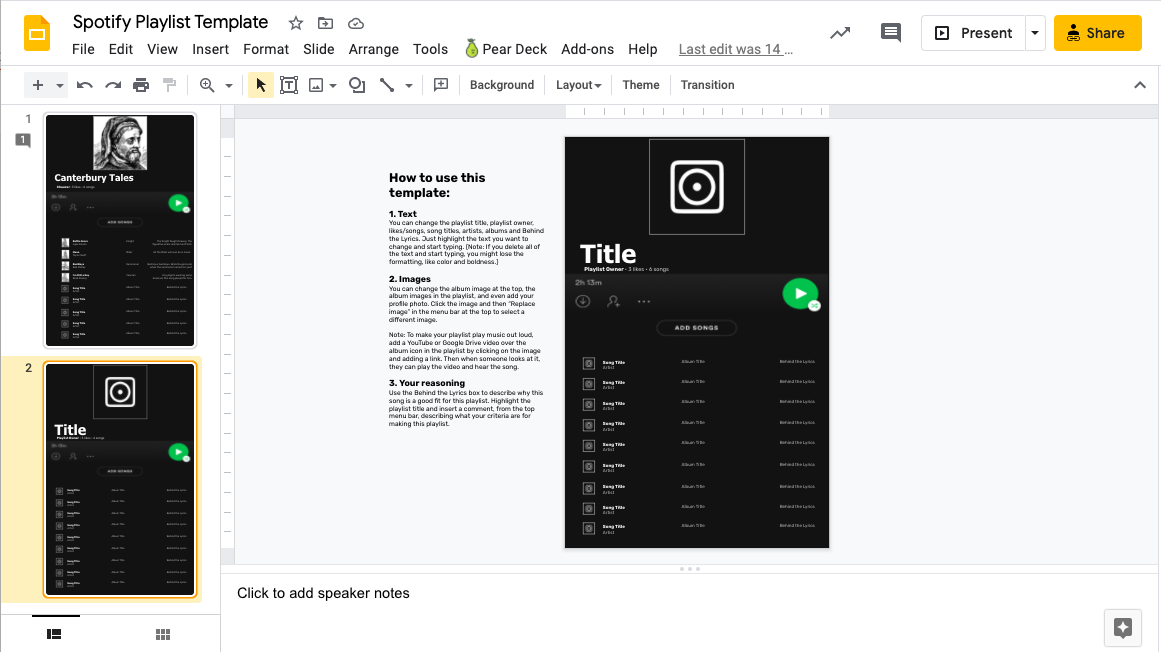 spotify-google-slides-template