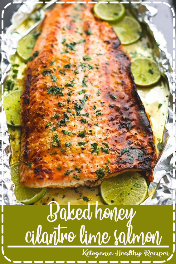 Baked honey cilantro lime salmon in foil is cooked to tender, flaky perfection in just 30 minutes with a flavorful garlic and honey lime glaze. #healthyrecipes #recipes #easyrecipes Baked honey cilantro lime salmon in foil is cooked to tender, flaky perfection in just 30 minutes with a flavorful garlic and honey lime glaze. #healthyrecipes #recipes #easyrecipes