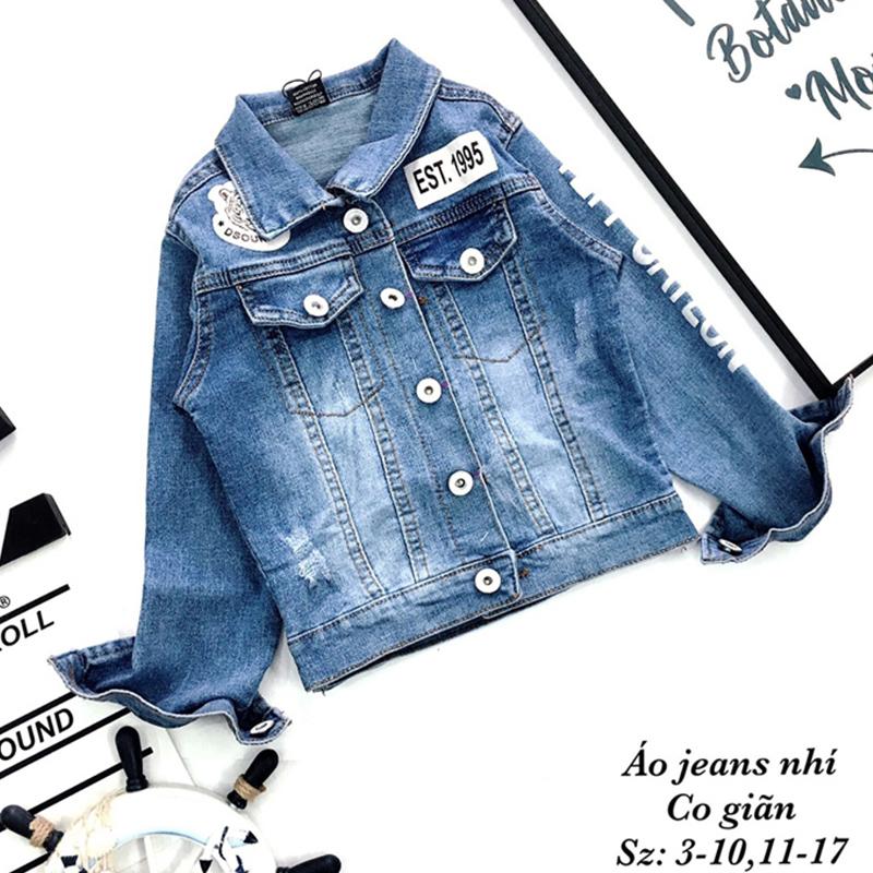 Áo Khoác Trẻ Em Denim Tay Dài In Chữ – LNA 159685