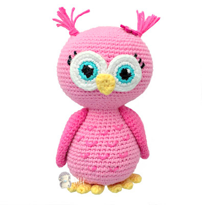 Amigurumi Pink owl free crochet pattern