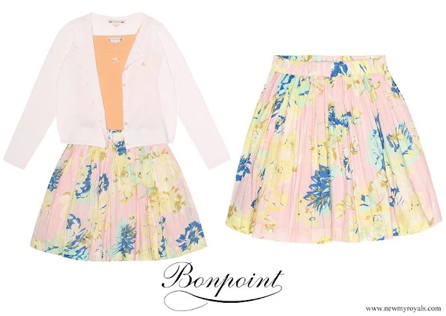 Princess Estelle wore BONPOINT Suzon printed cotton skirt