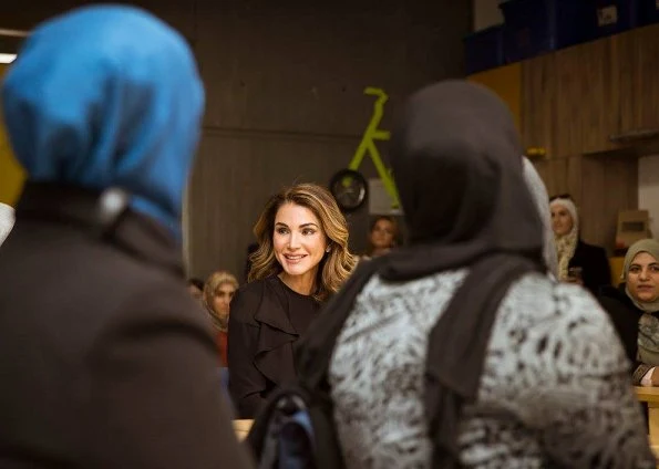 Queen Rania attended the official launch of 'Karim and Jana' a free mobile application developed by the QRF