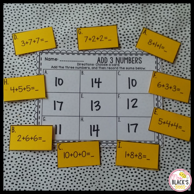 Non Themed Math Stations for First Grade | Mrs. Black's Bees