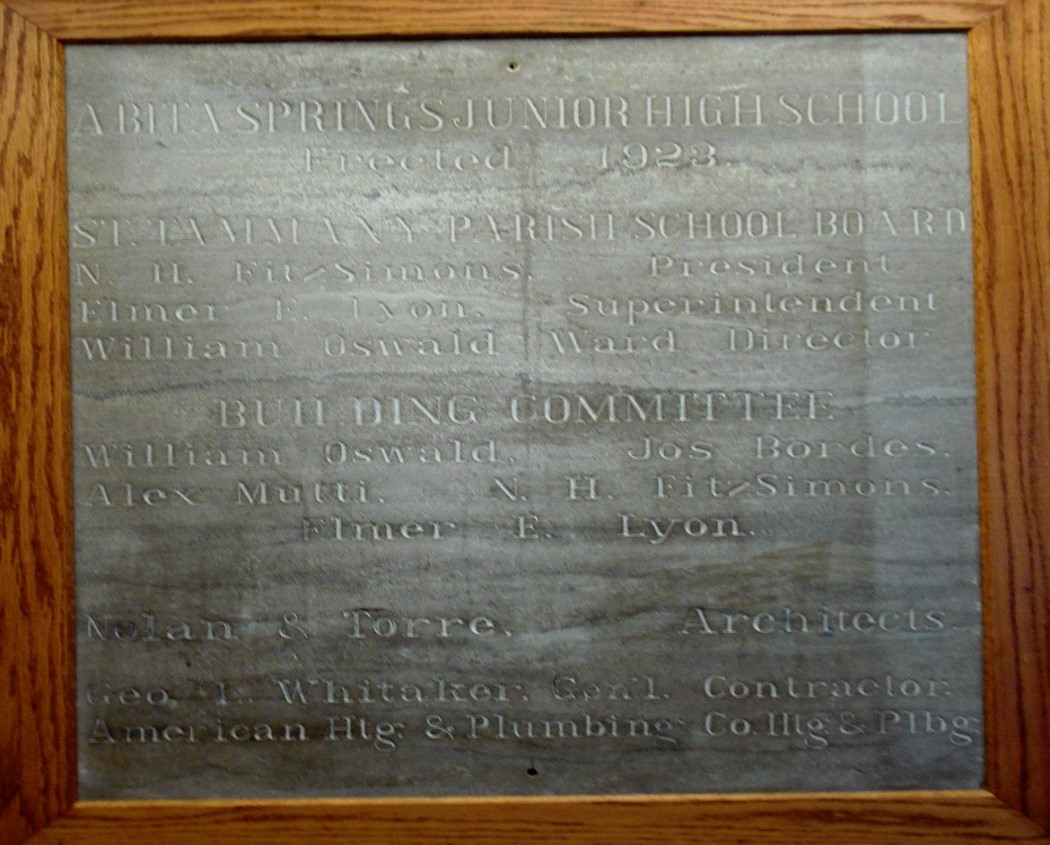 Tammany Family The History Of Abita Springs Middle School