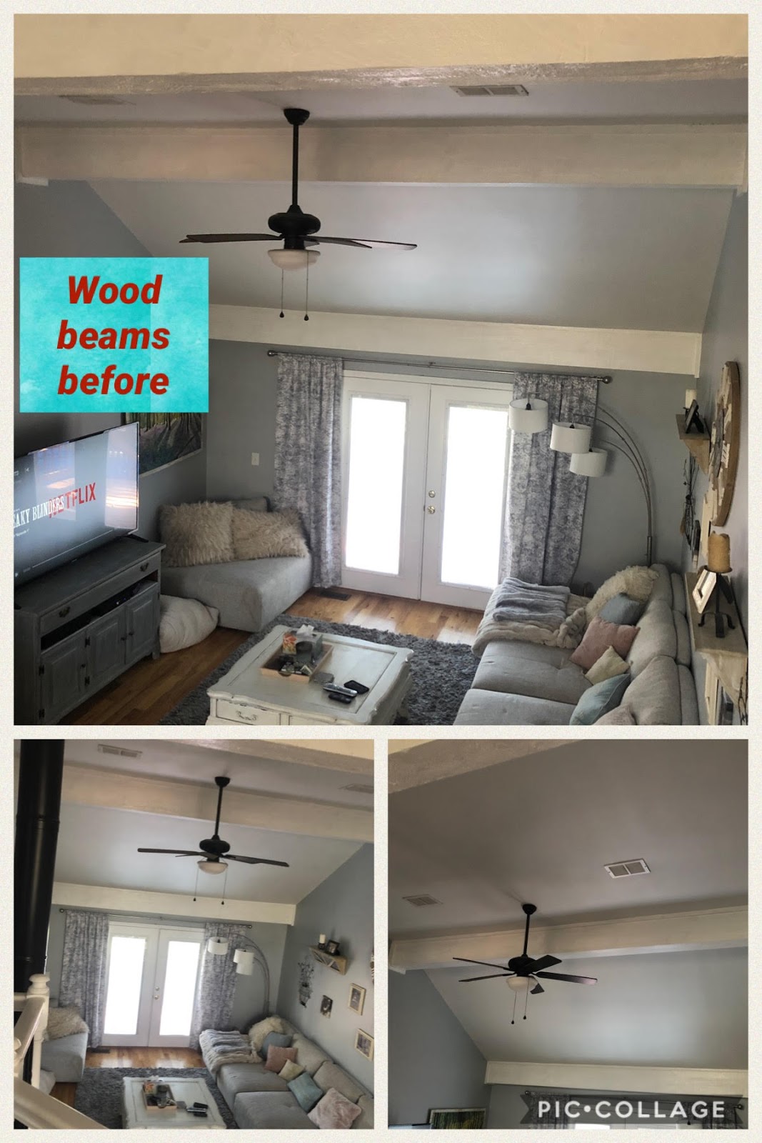 mimiberry creations How Gel Stain Makes Painted Wood Beams Rustic (Again)