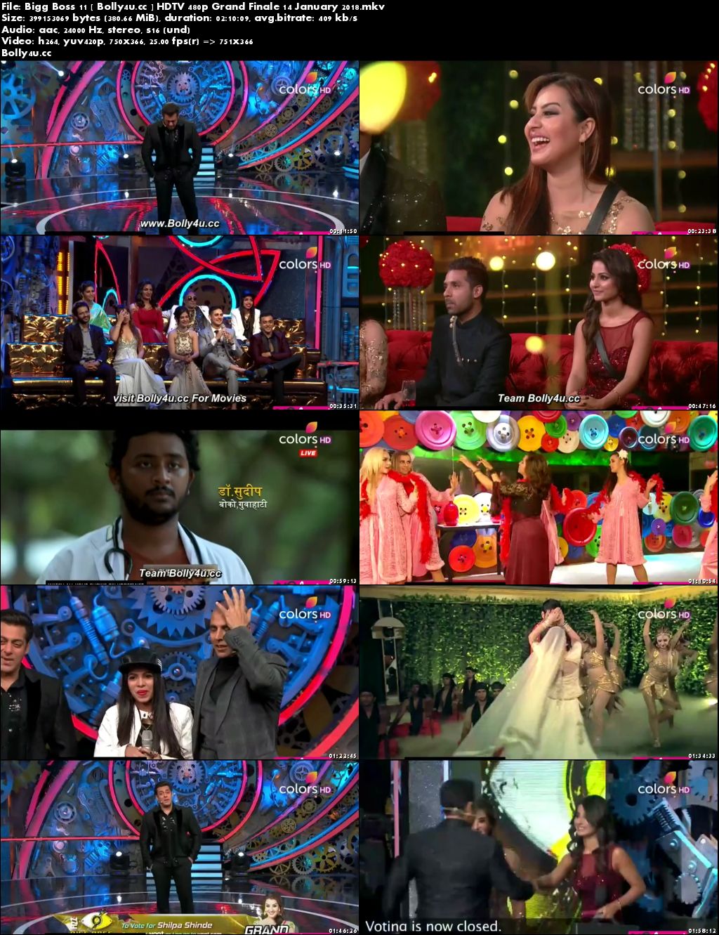 Bigg Boss S11E106 HDTV 350MB 480p Grand Finale 14 January 2018 Download