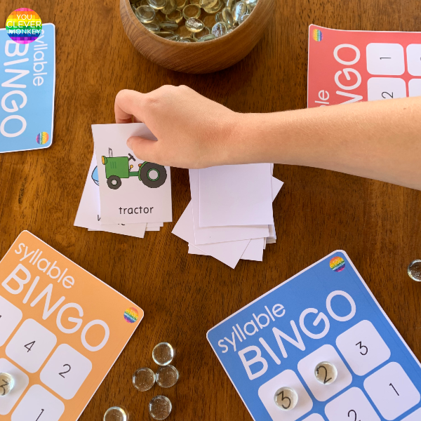SYLLABLE BINGO GAME you clever monkey