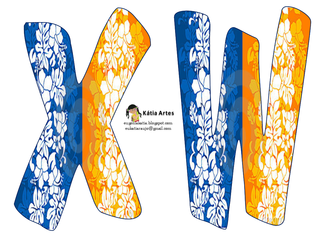 Alfabeto con claveles para Fiesta Hawaiana. - Oh my Alfabetos!