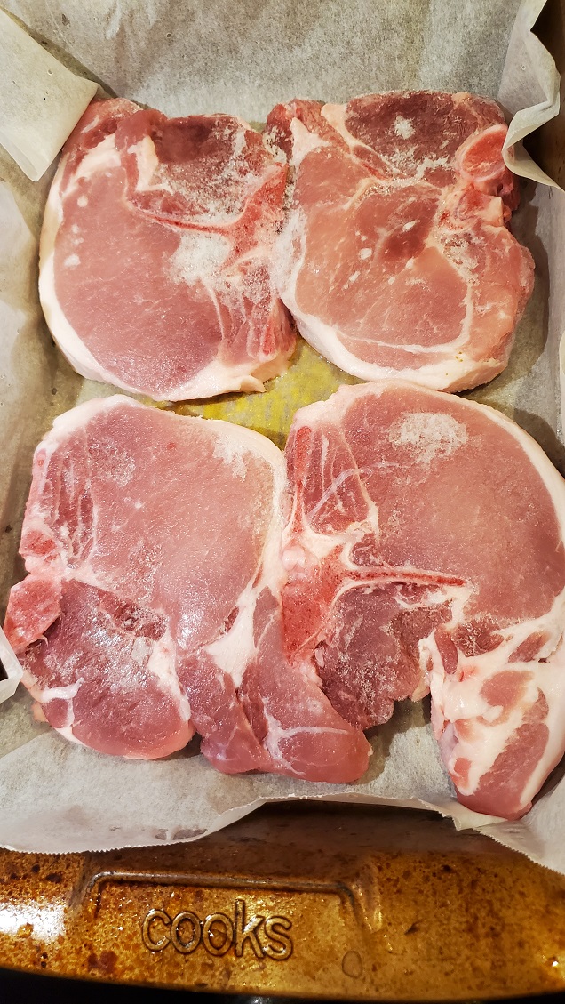 raw center cut pork chops