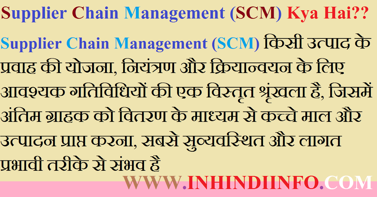 What is Supply Chain Management (SCM) in Hindi?