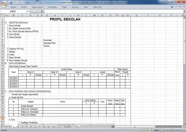 Contoh Profil Sekolah Format Excel Berkas Edukasi
