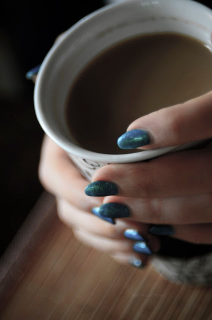 paznokcie | lakier | Semilac | hybrydy | manicure hybrydowy | green glass | kawa