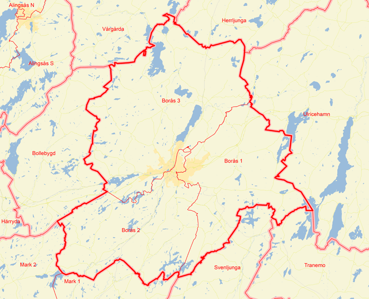 Karta över Borås kommun Bild | Karta över Sverige, Geografisk, Fysisk