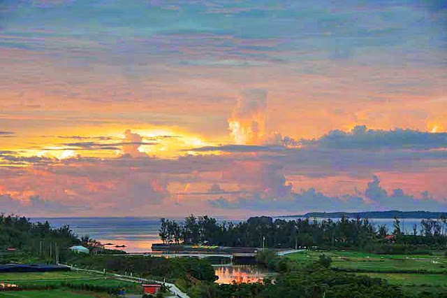 Okukubi River, sunrise, ocean, sky