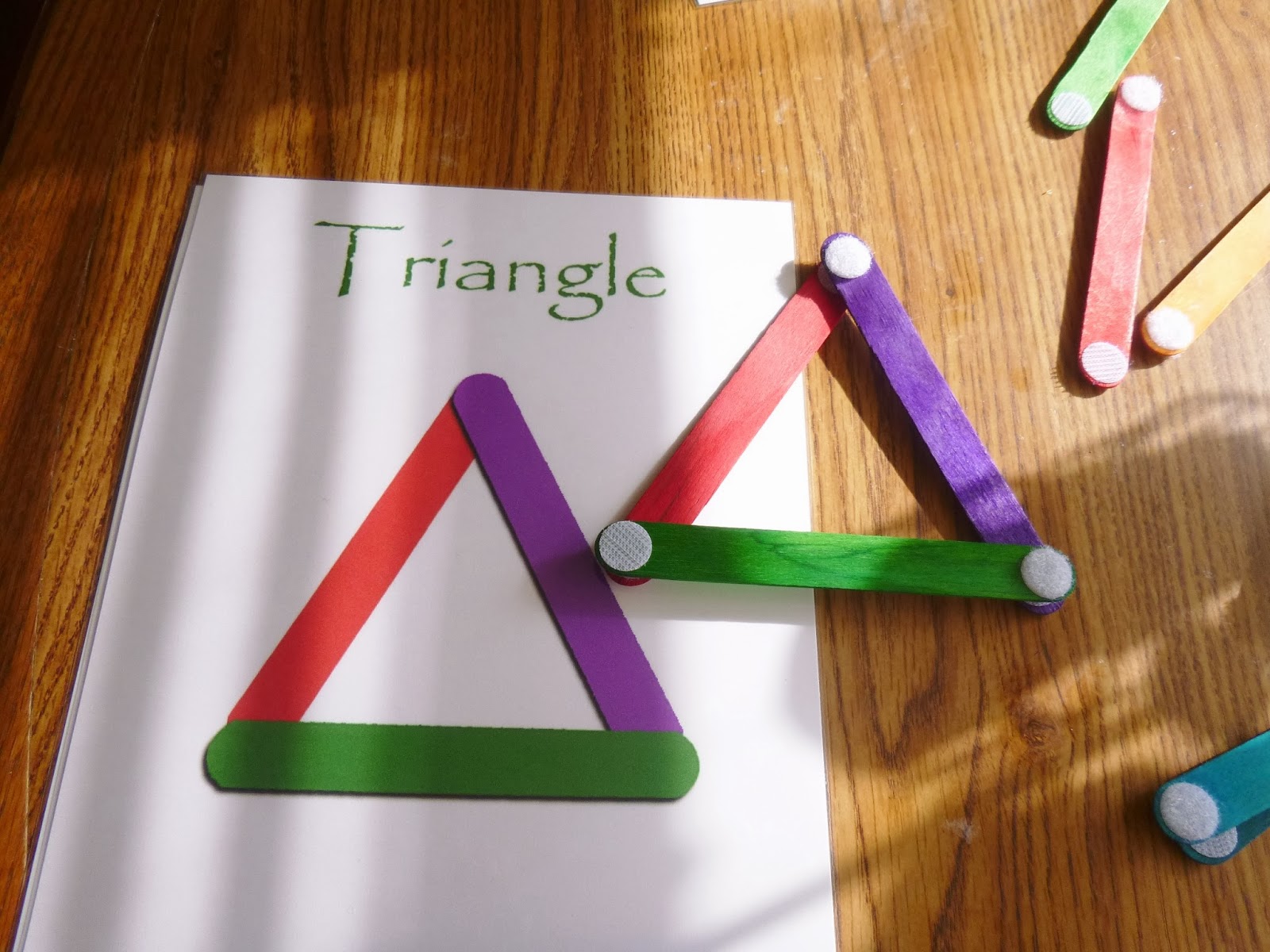 A Mom Knows Mess Shapes with Craft Sticks and Velcro