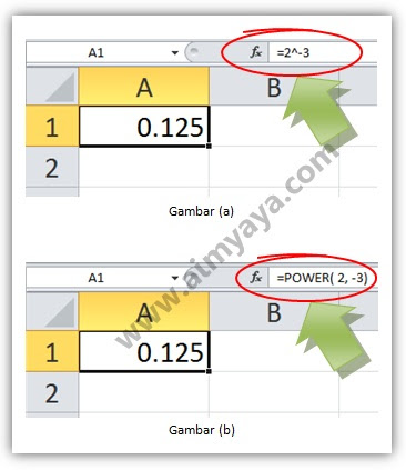 Rumus pangkat 2 di excel