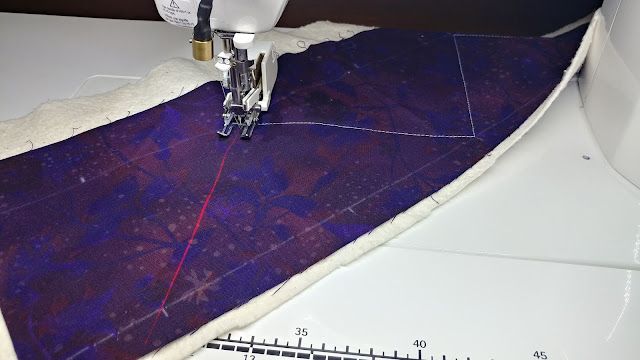 Dot to dot quilting with a sewing machine laser