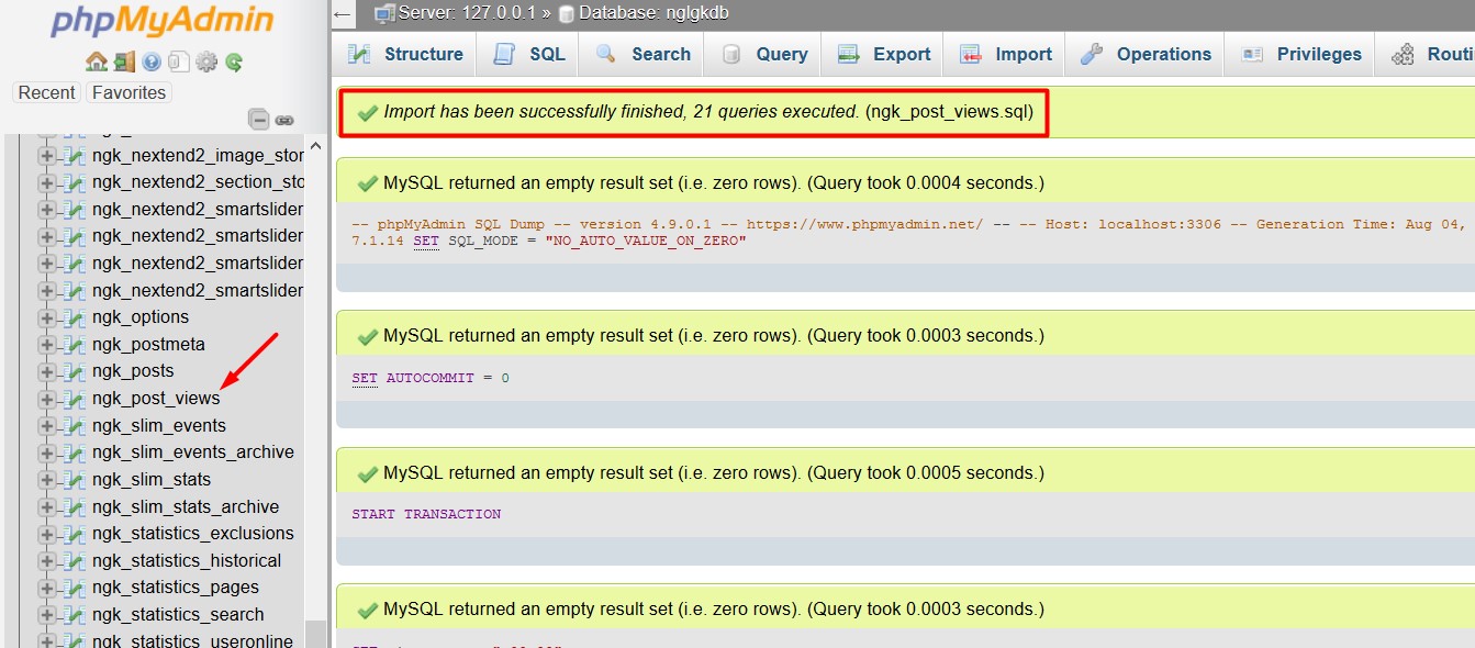 How to export data from a single table and import into single table ...