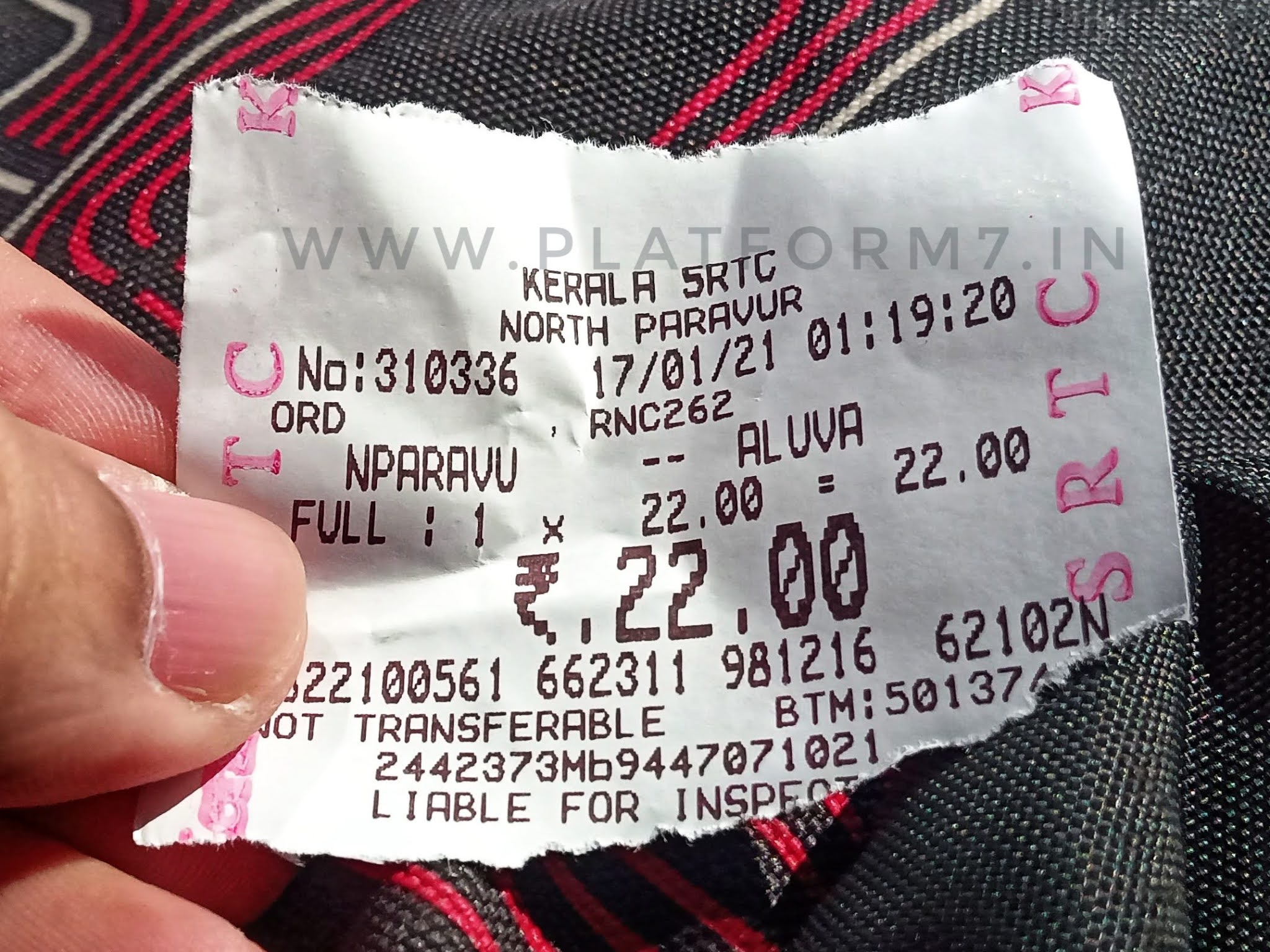 bus travel ticket