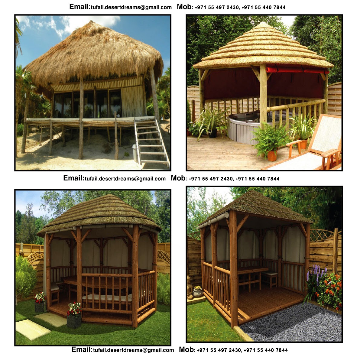 Wooden Roof & Thatched Roof Gazebo ..Bridge gazebo...future ideas